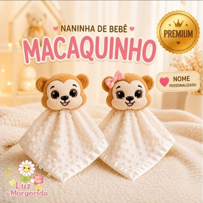 Naninha de Bebê Macaquinho Hipoalergênico - Maternidade / enxoval