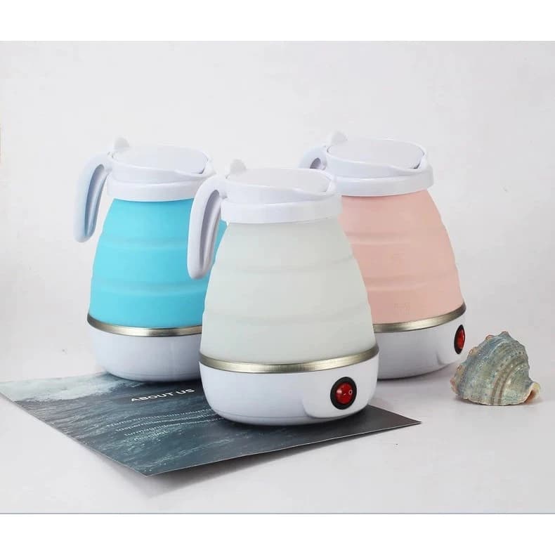 Chaleira Elétrica Retrátil 600ml 110v Silicone Esquentar Leite Café Chá água