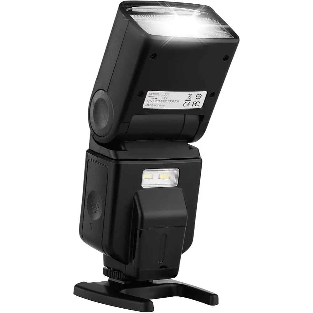 GN40 Ajustável com Luz de Preenchimento de LED para Câmeras Canon, Nikon, Olympus, Pentax DSLR