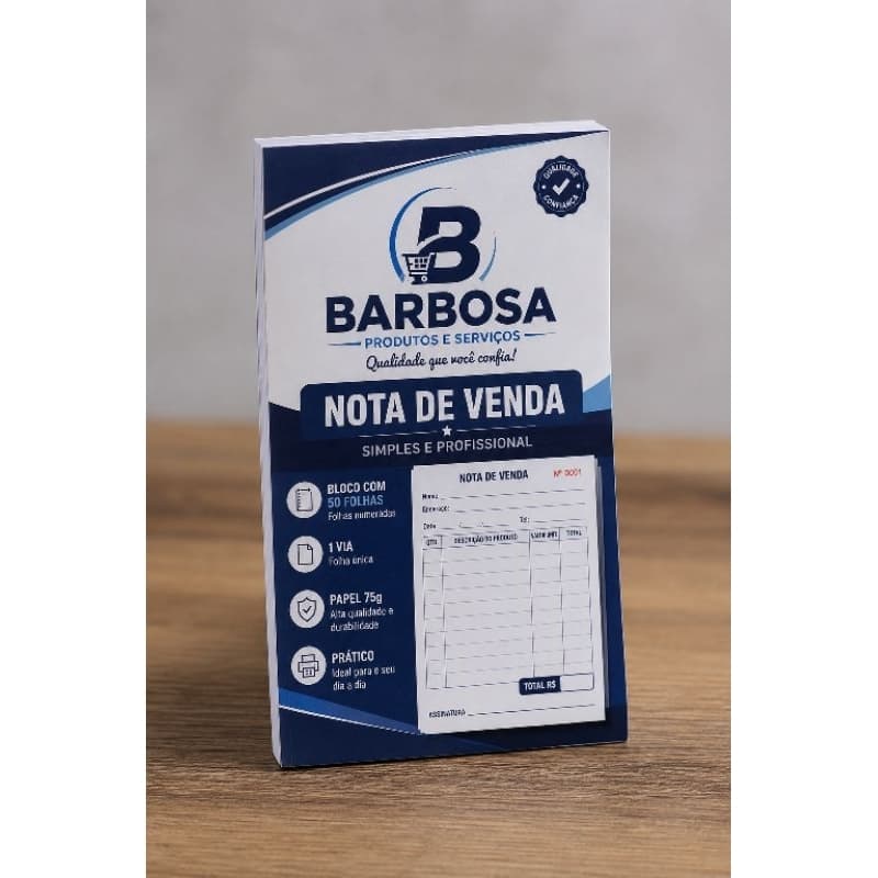 Bloquinho de nota com 50 folhas para anotações de vendas,tamanho 7 por 14.