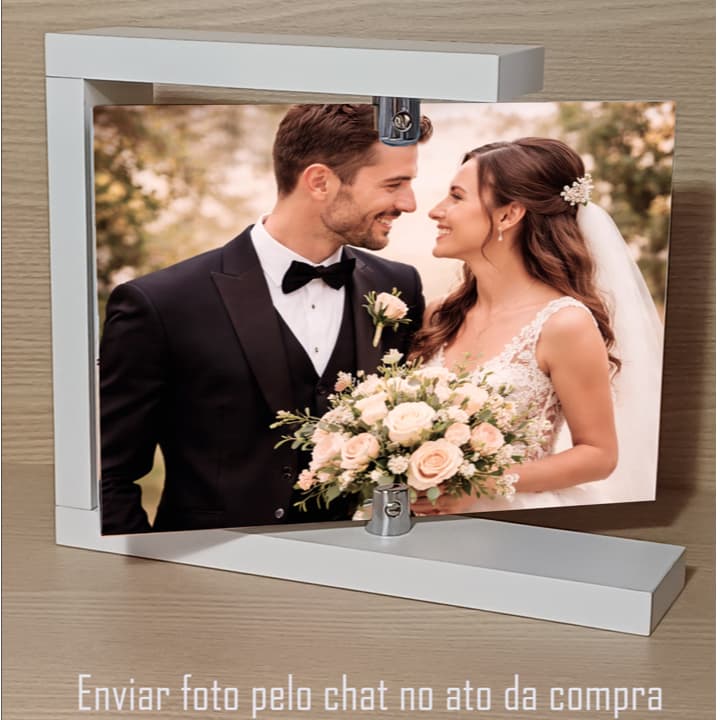 Quadro de mesa Porta-retrato Giratório em mdf