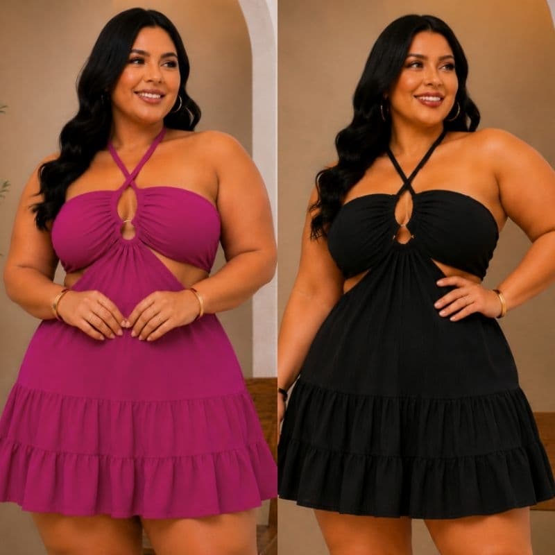 Vestido Plus Size Feminino Soltinho  Vestido Rodado Tam Único 46 ao 50