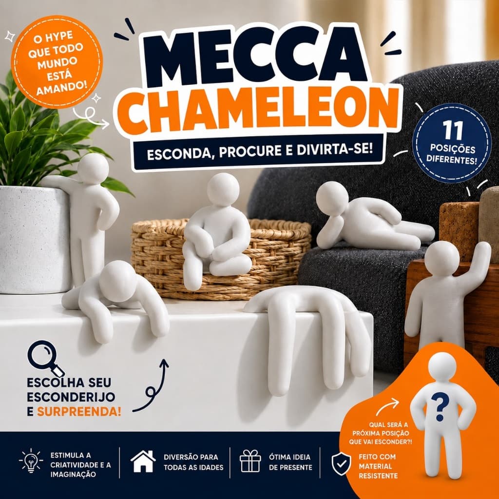 Mecca Chameleon Boneco Decorativo Para Esconder 11 Posições Mini Figura Colecionável