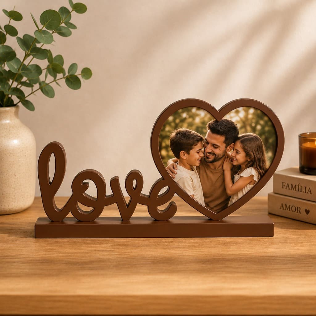 PORTA RETRATO LOVE - DIA DOS PAIS/MÃES/NAMORADOS + CHAVEIRO DE BRINDE