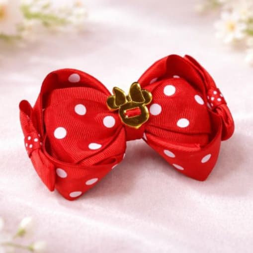 Laço de cabelo infantil acessórios de cabelo laço Minnie Vermelha  bico de pato ou tiara