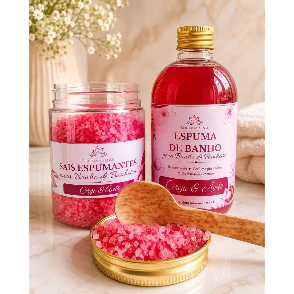 Sais de Banho espumante 200gr + Espuma de Banho 250ml