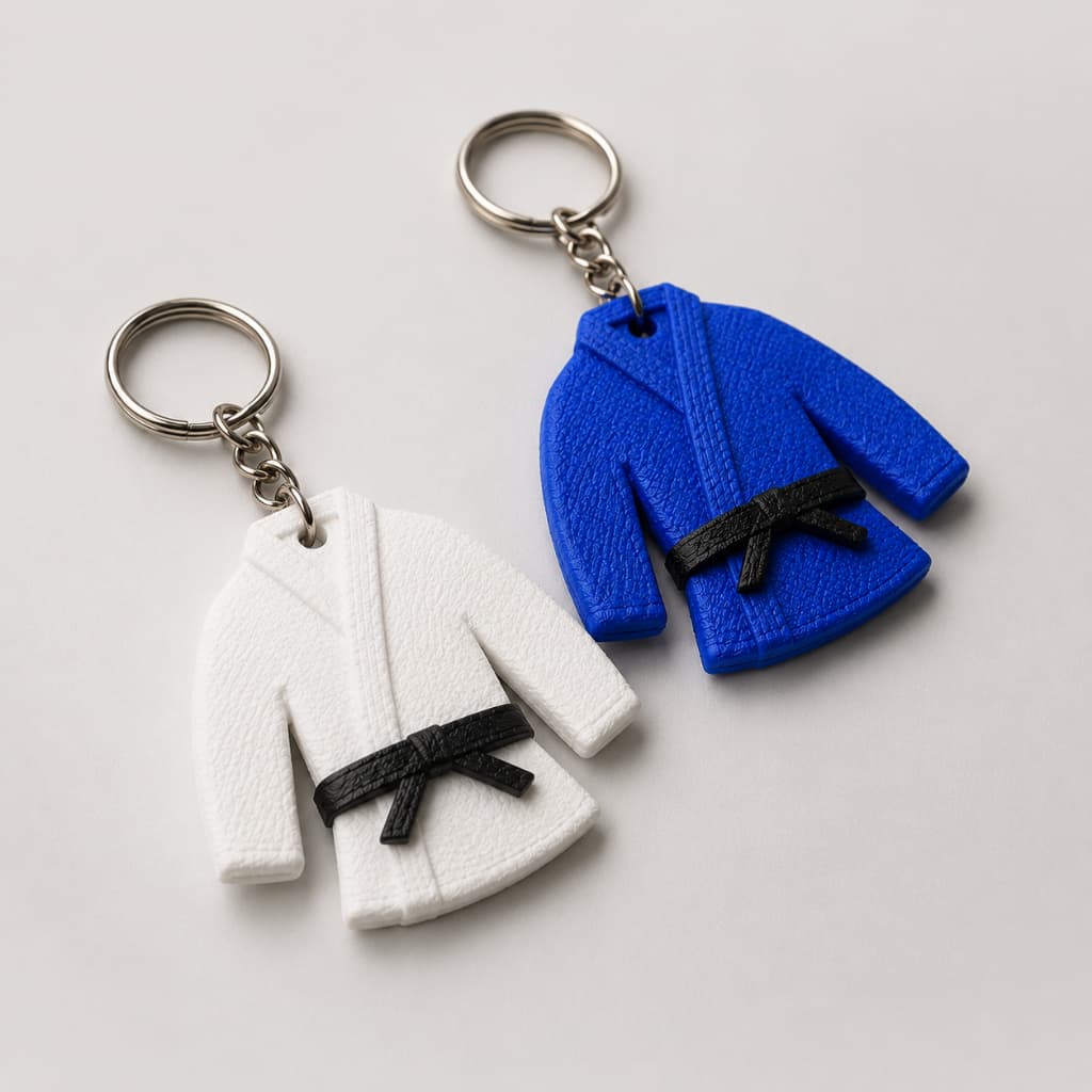2 Chaveiro Kimono Jiu Jitsu BJJ Faixa Personalizada Judô Presente Artes Marciais Academia