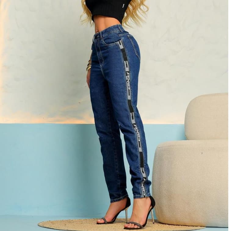 Calça Jeans Mom Feminina Colcci Premium Cintura Alta Jeans Confortável Modelagem Moderna