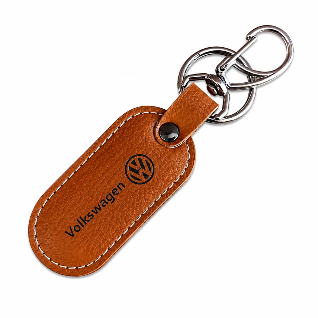 Chaveiro Automotivo Couro Metal Mosquetão Carro Volkswagen