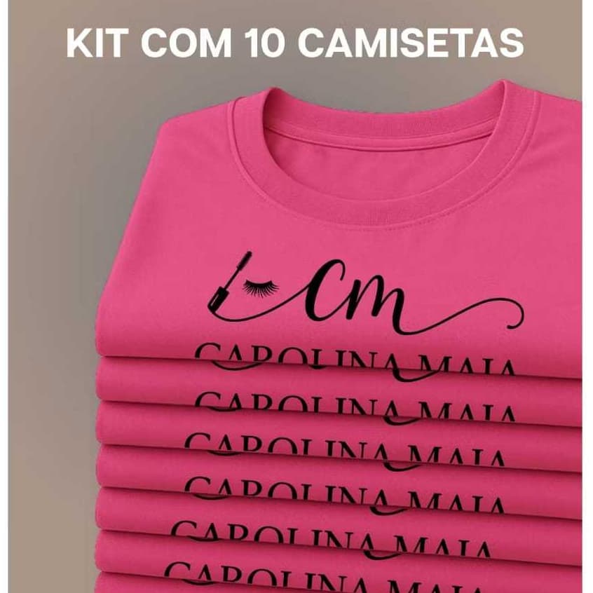 Kit 10 Camisetas Manga Longa C/ Punho Personalizadas •  Uniforme profissional • Baby Look ou Tradicional • PP ao G3