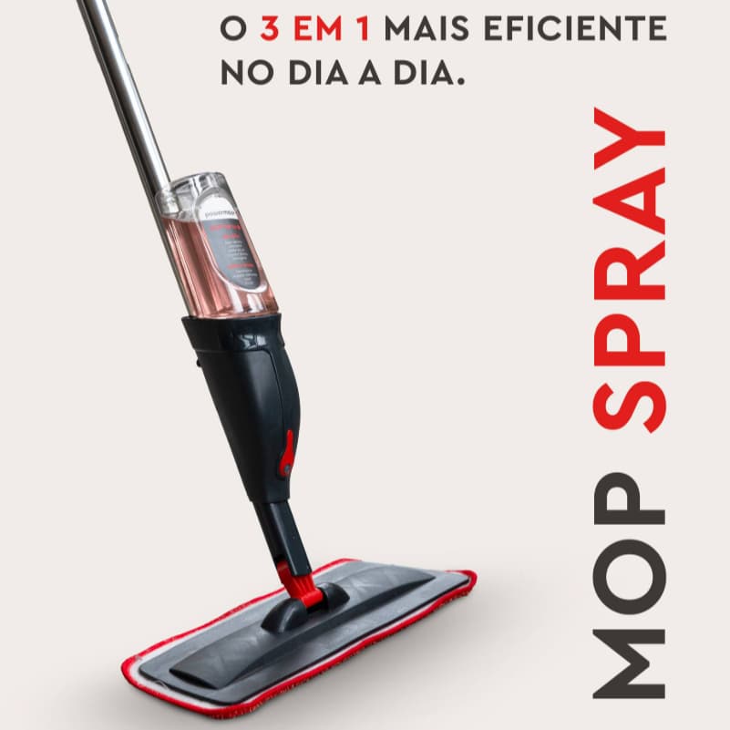 Mop Spray PRO Magico Com Reservatório Rodo Limpeza Refil Microfibra Powermaid