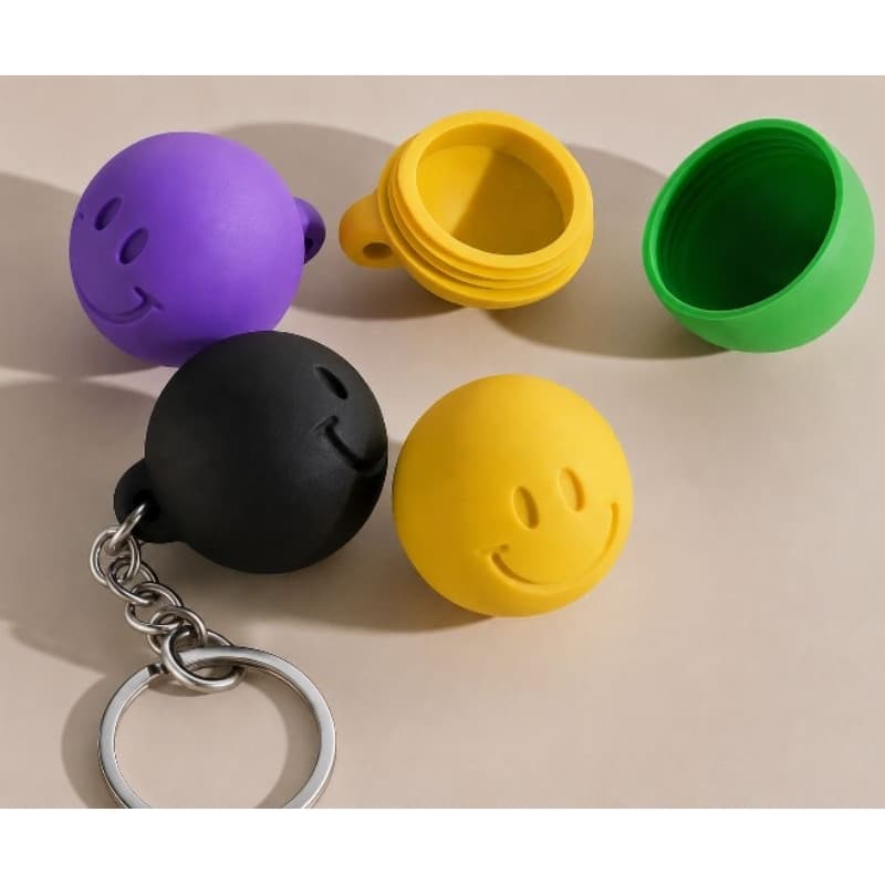 Chaveiro Feliz Porta Comprimido Compartimento Secreto Discreto 3 Gramas 3 centímetros Bolinha da Alegria