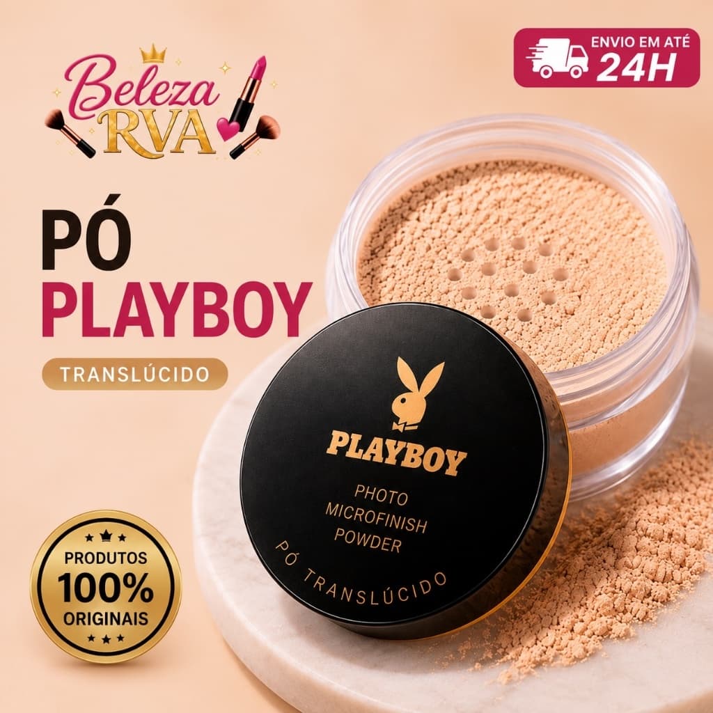 Pó Solto Playboy À Prova d’Água – Acabamento Matte e Controle de Oleosidade | Variações 01/02/03