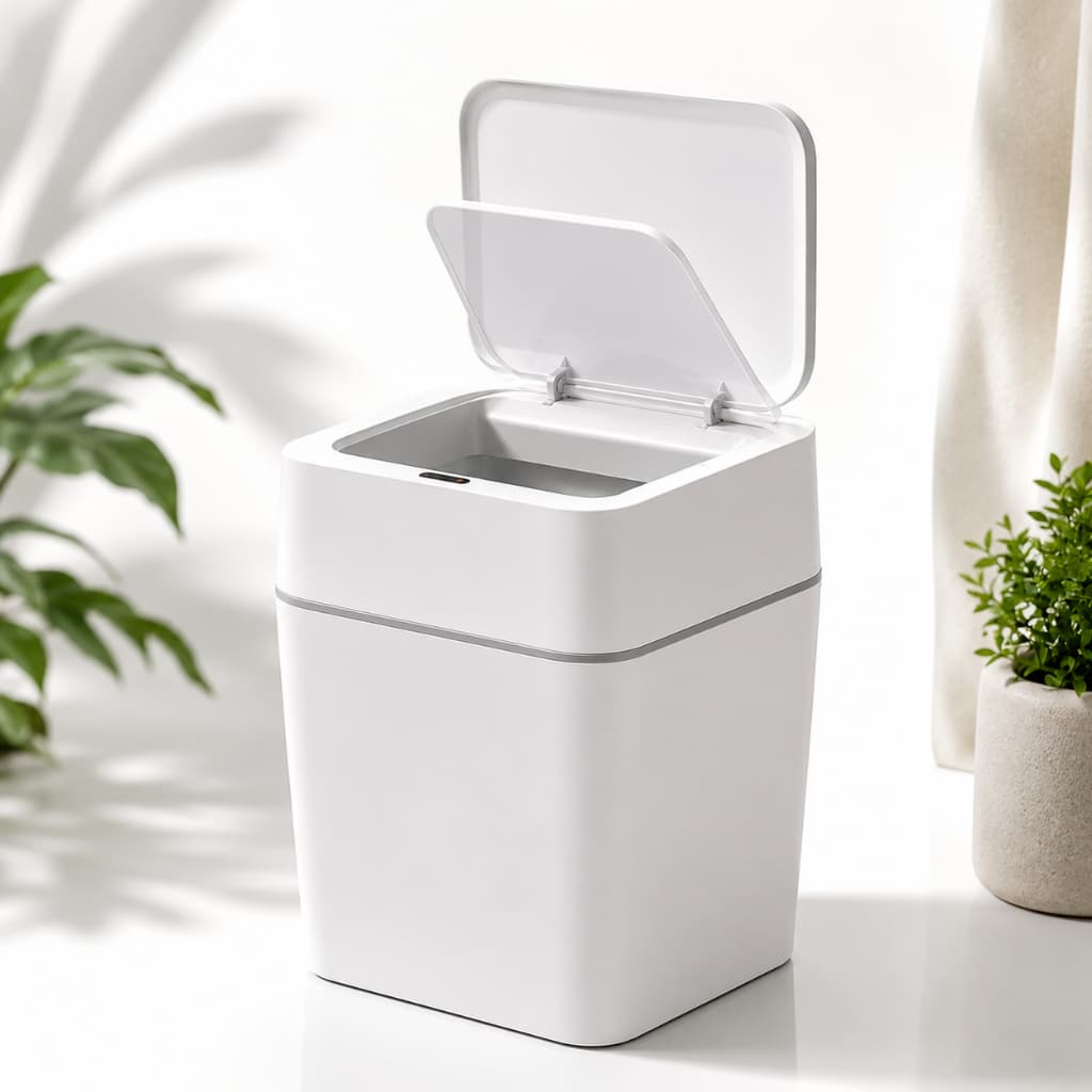 Lixeira Automática Inteligente 16L com Sensor de Proximidade Sem Toque para Cozinha Banheiro Escritório