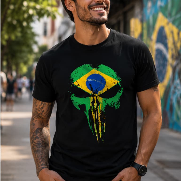 Camiseta Camiseta Caveira Patriota unissex