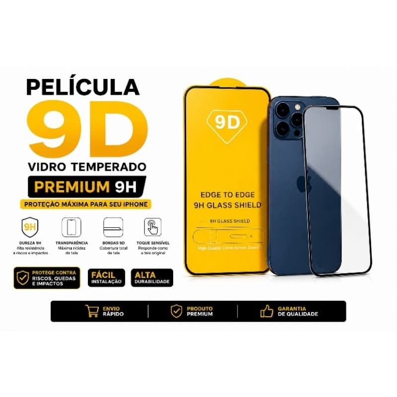 Película Vidro 9D IPHONE Premium 9h Para  /15/16/plus