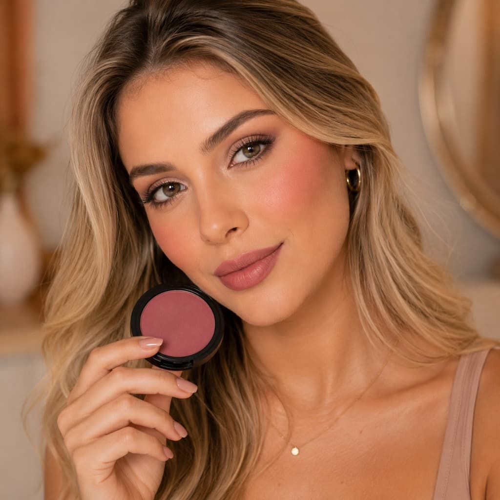 Blush Compacto Fiore Fenzza 5g Maquiagem Facial Alta Pigmentação Efeito Natural Longa Duração