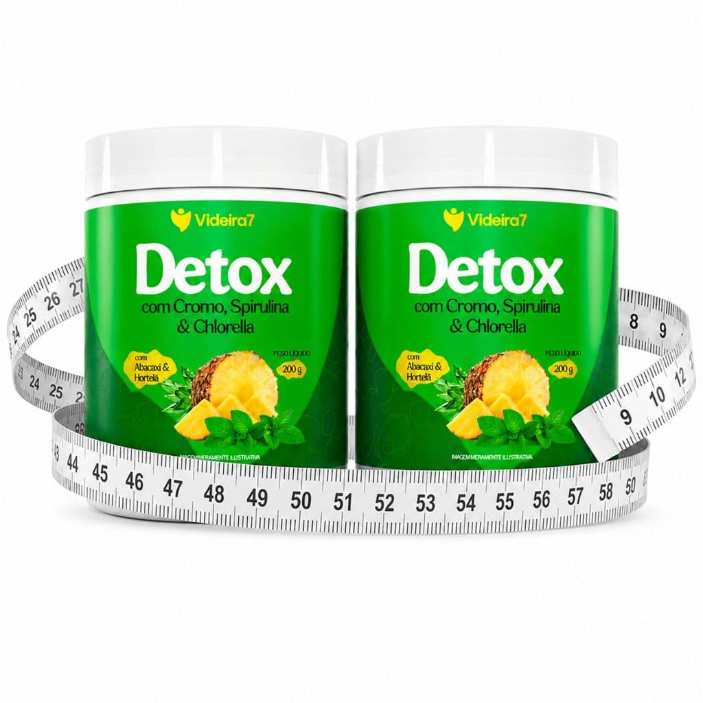 Kit 2un Detox em Pó , Espirulina E Clorella, Cromo, Cha Verde- 200g Videira 7