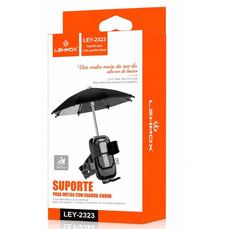 Suporte para Celular com Guarda-Chuva para Moto Lehmox LEY-2323