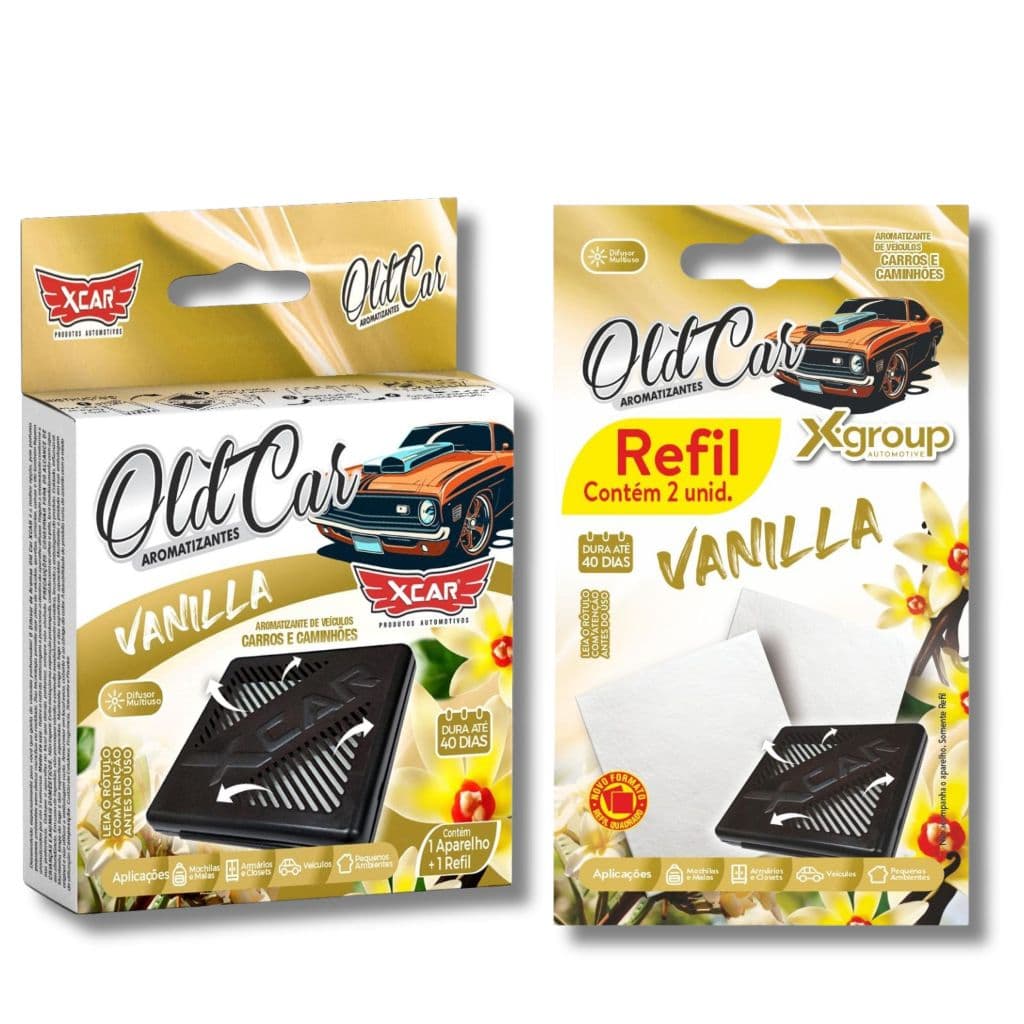 Kit Aromatizante Oldcar Xcar Aparelho + Refil Com 02 Unidades Vanilla