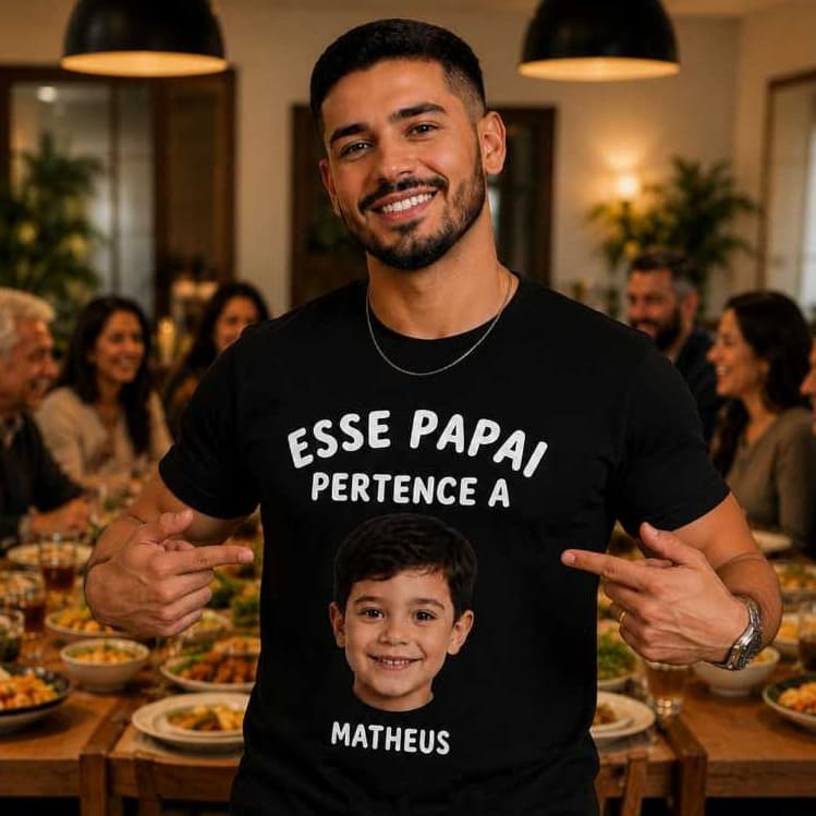 Camiseta Personaliza dia dos pais, vovô presente- Pano 30.1 premium