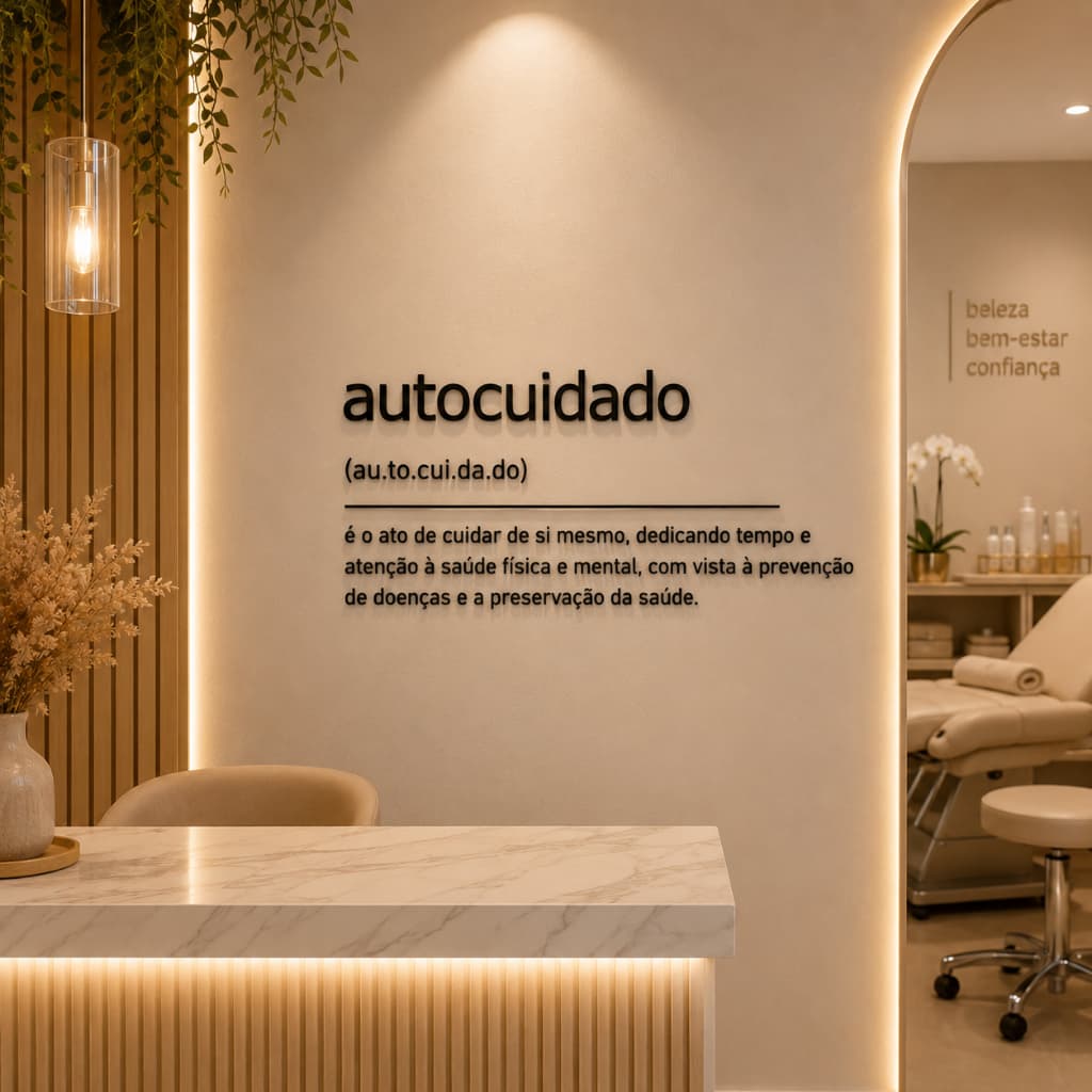 Frase Autocuidado em mdf de 3mm Preto, Cru ou Dourado