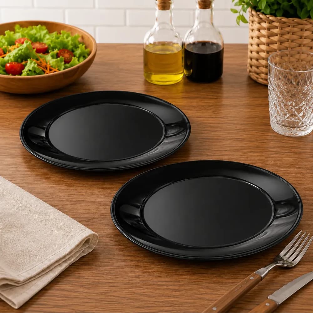 Conjunto 2 Prato Oval Vidro 35CM - Preta- fazer palavra chave acrescentar ate 120 caractere