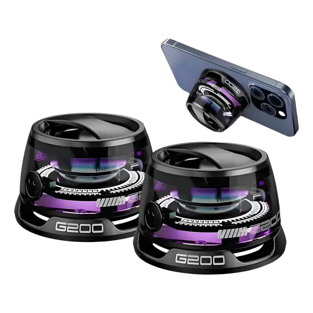 Kit 2 Caixa De Som Bluetooth Magnética Portátil Atmosfera Colorida RGB Mini Speaker à Prova d'Água