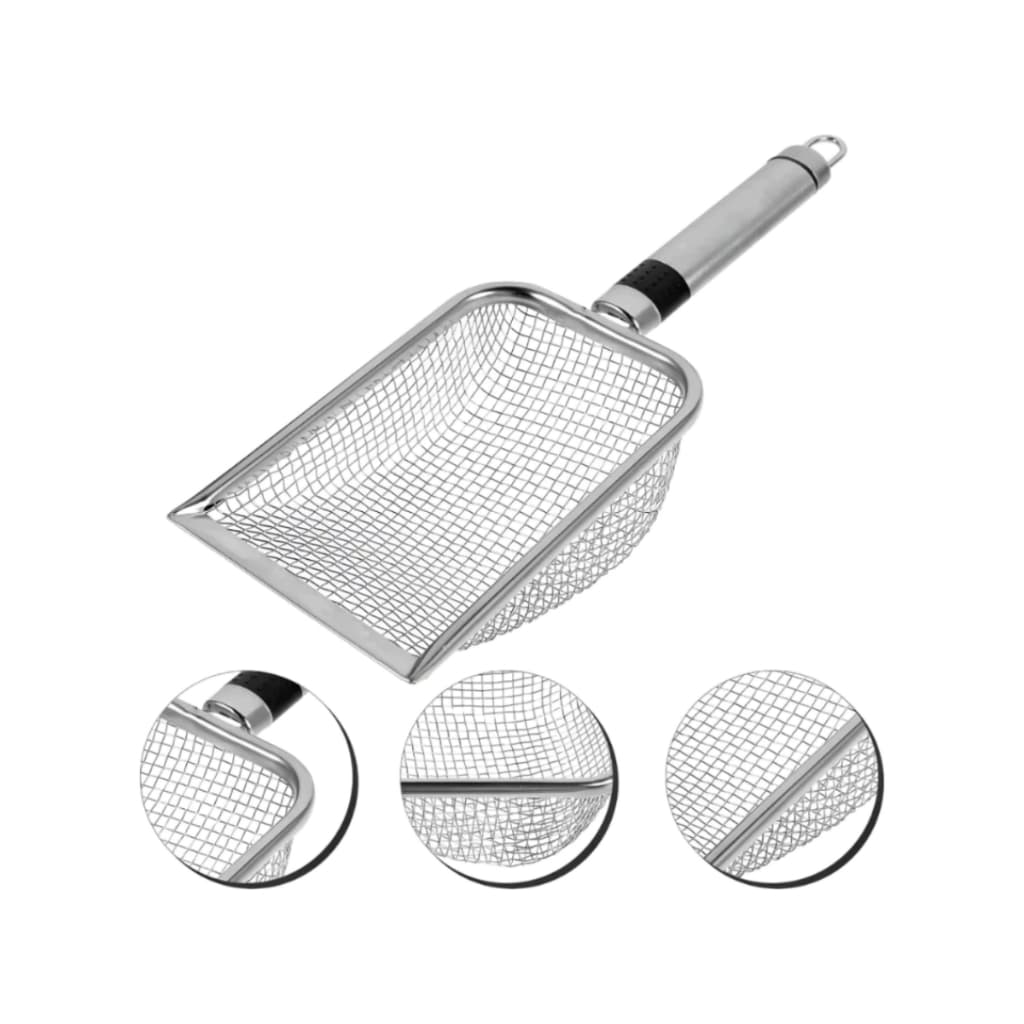 Pá Inox Premium Coletora de Fezes para Gatos e Répteis