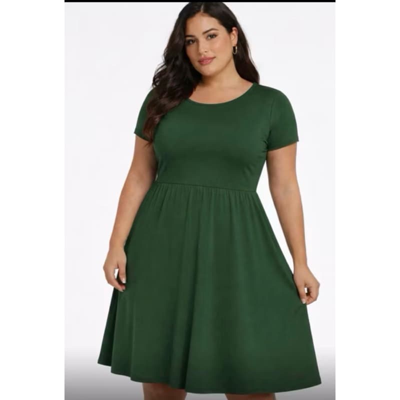 Vestido Plus Size rodado manga ju g gg g1 g2 g3 44/46/48/50/52/54