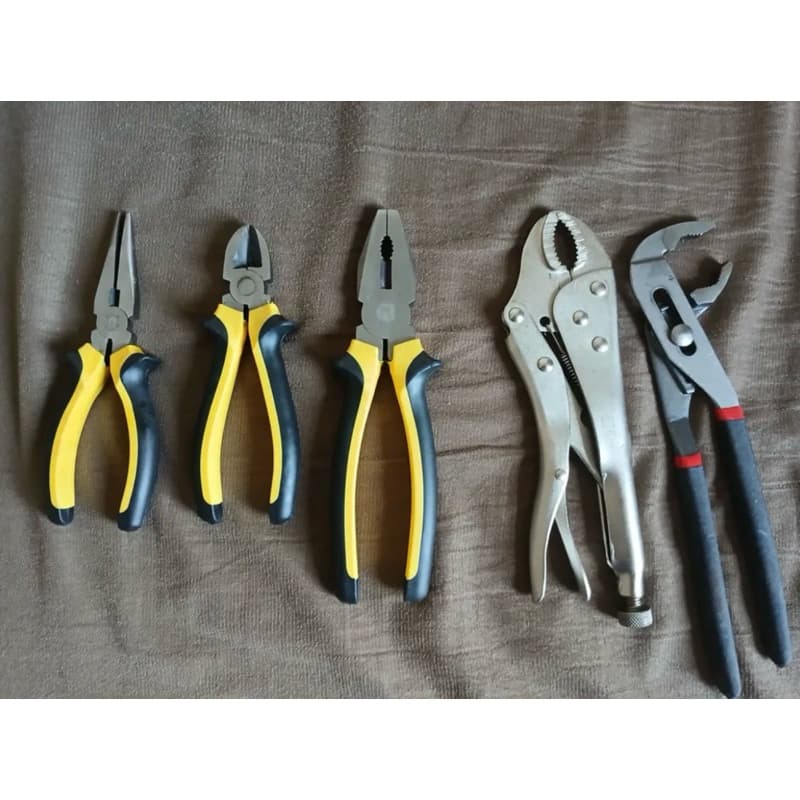 Kit Alicate Universal Bico Corte Pressão E Bomba 5 Peças