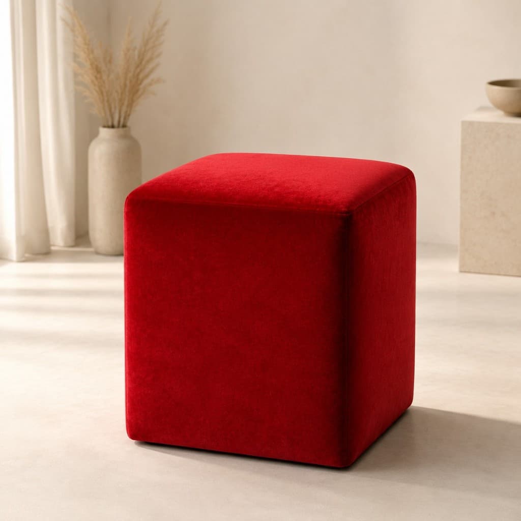 Puff Banqueta Banco Cubo Bella em Veludo 35x35x42 para Penteadeira Sala Quarto Closet e Recepção