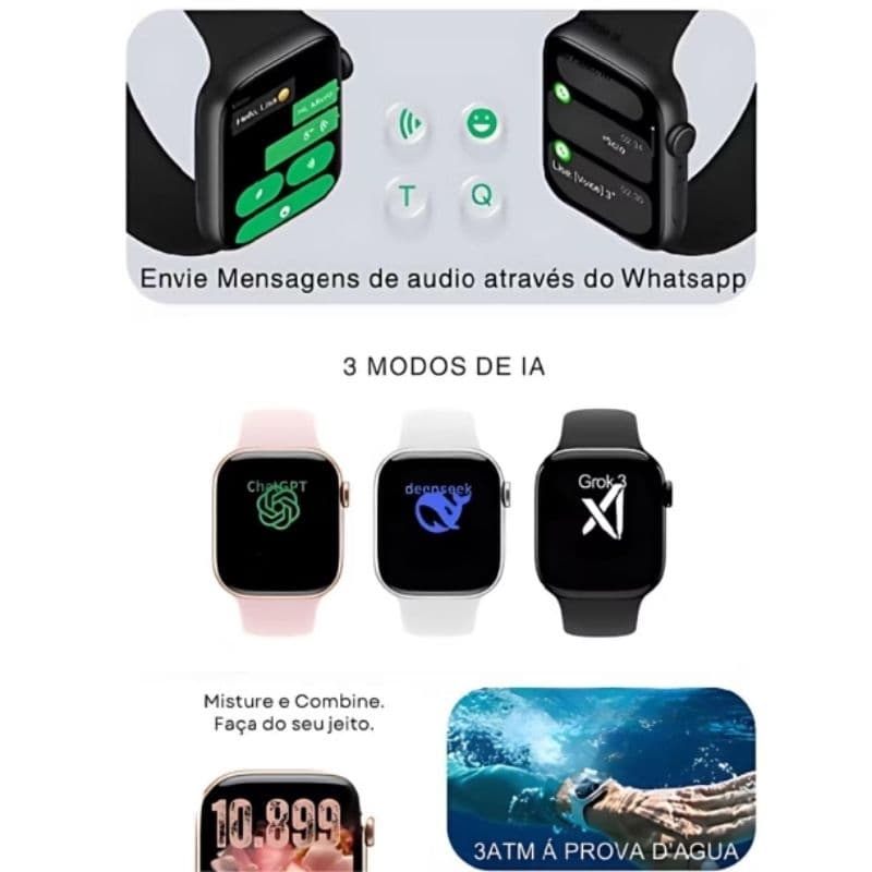 Smartwatch 11 Pro Watch 49mm AMOLED Bluetooth Chamadas NFC Android e iPhone