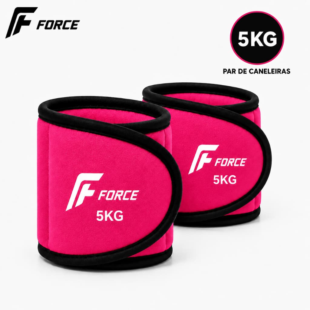 Caneleira de Peso PAR Tornozeleira Profissional Academia Musculação Ginastica Treino em Casa 5KG ROSA