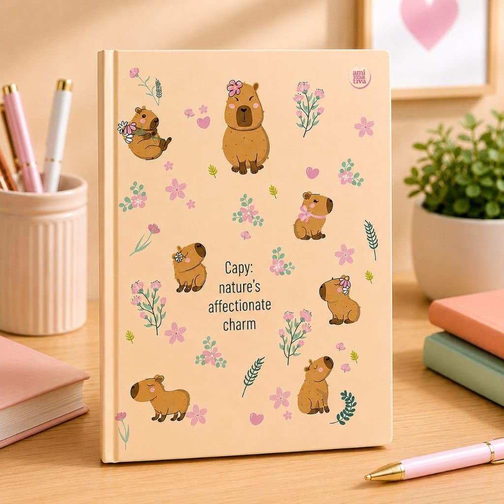 Caderno Capivara Costurado Capa Dura 160 Folhas Pautadas Escolar Faculdade Sortido