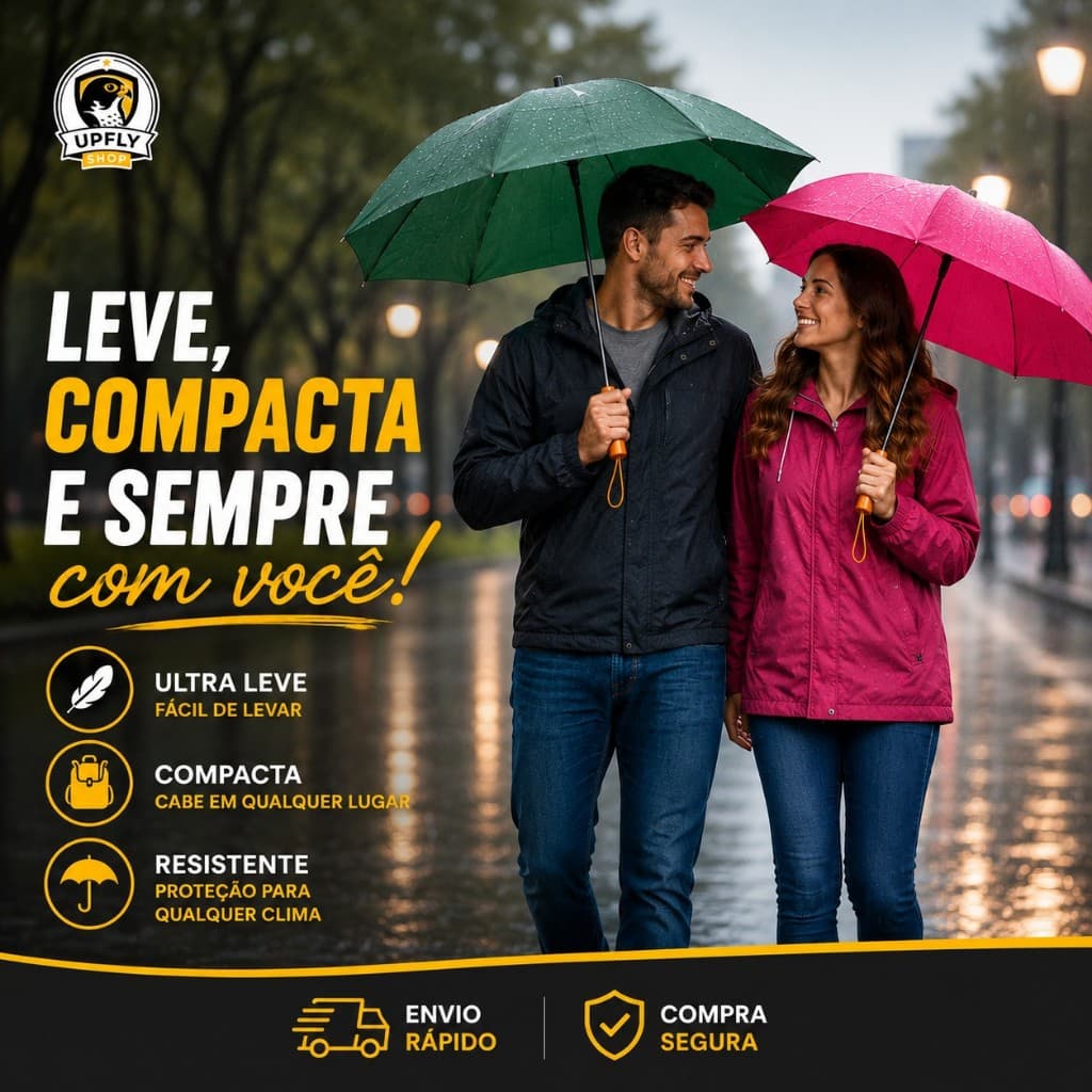 Guarda-Chuva Masculino e Feminino - Proteção contra Raios UV - Dobrável - Diversas Cores - 204