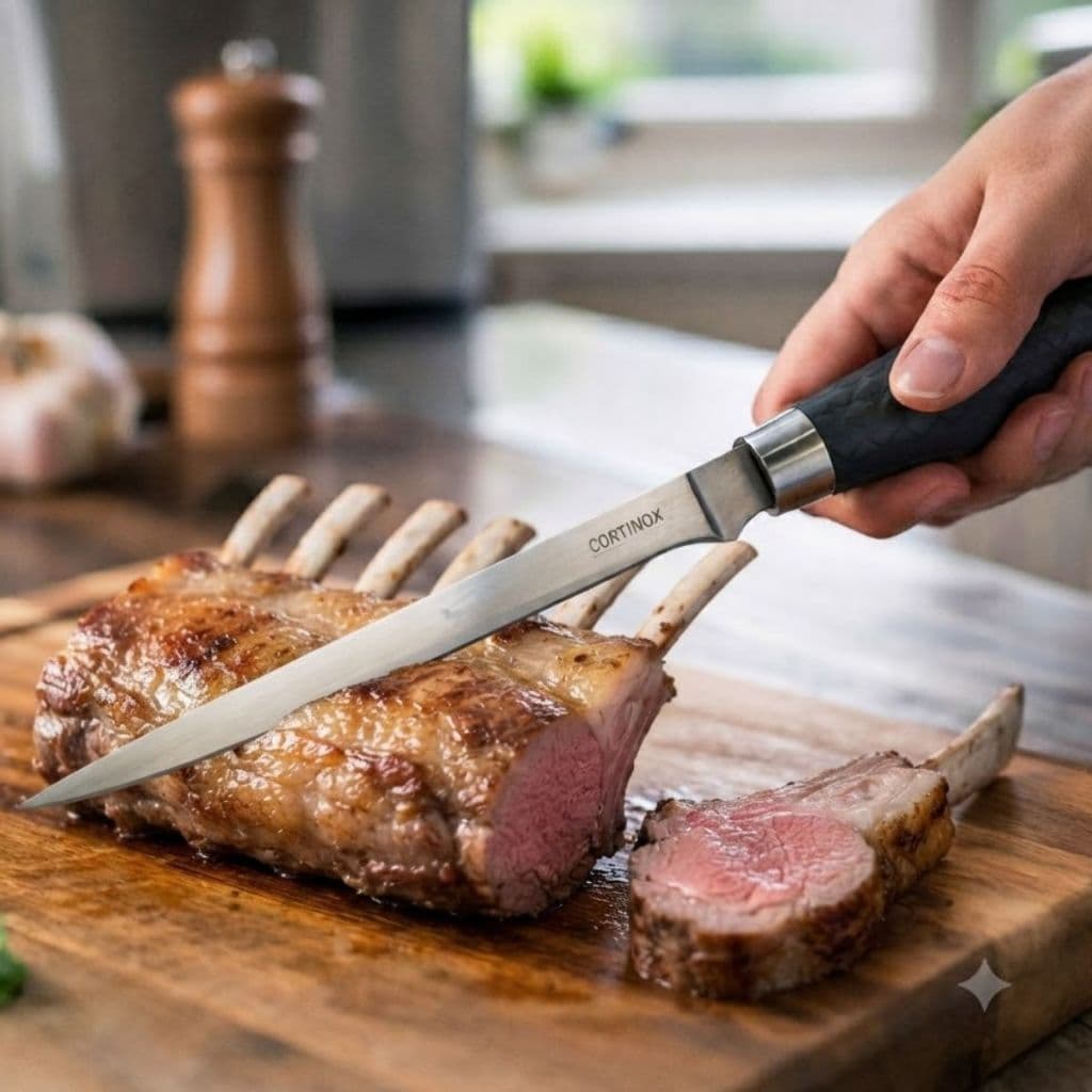 Faca Fatiadora Cortinox 31cm Lâmina Afiada de Inox Profissional Para Churrasco Carne Legumes Cozinha Grande Açougueiro