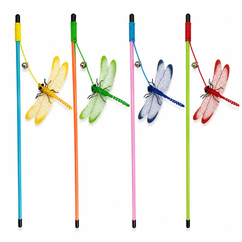Brinquedo Divertido para Gatos Varinha Libélula Interativa Anti Estresse Its Pet Cores Sortidas