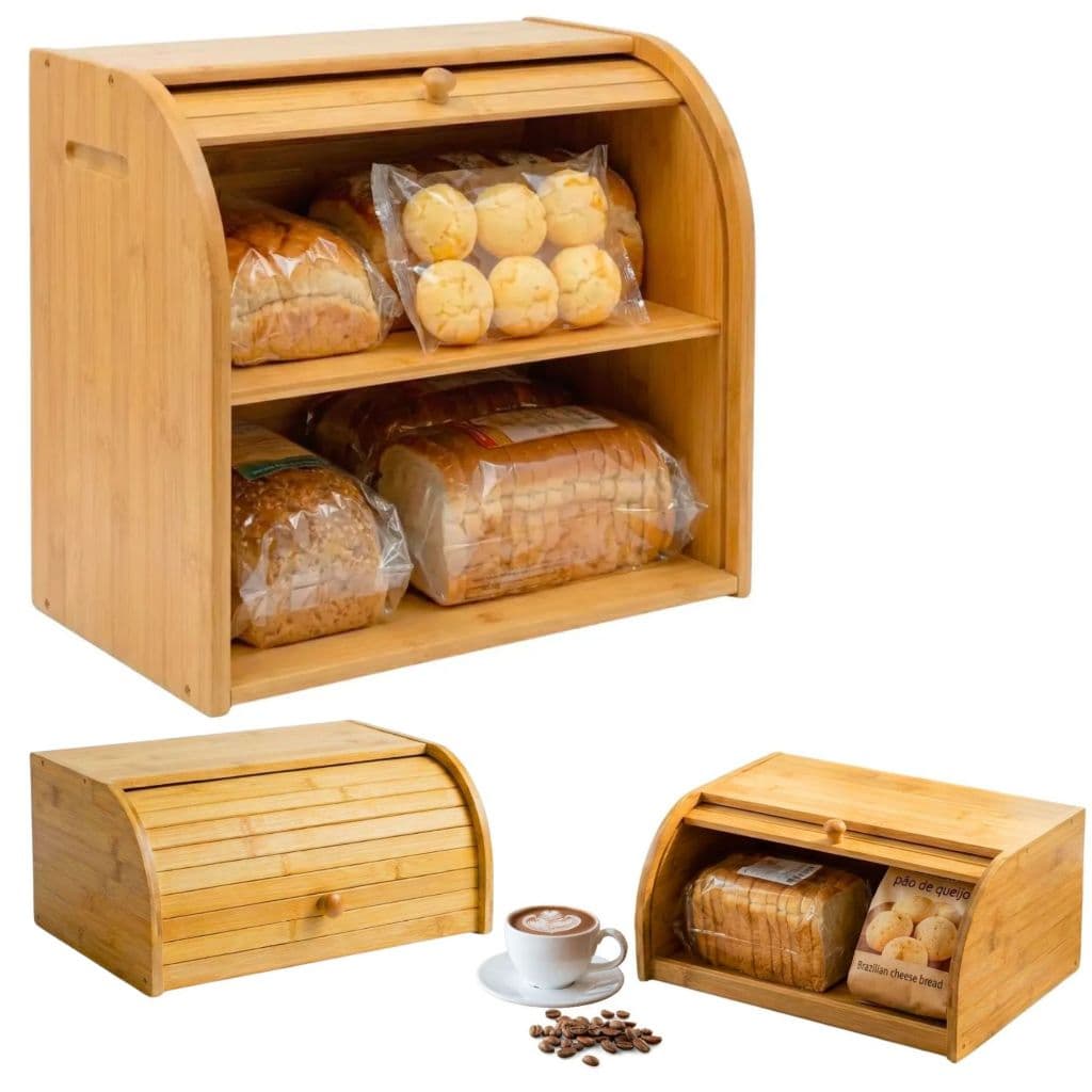 Porta Pão em Bambu Cozinha Armazenamento de Pães Ecoeden