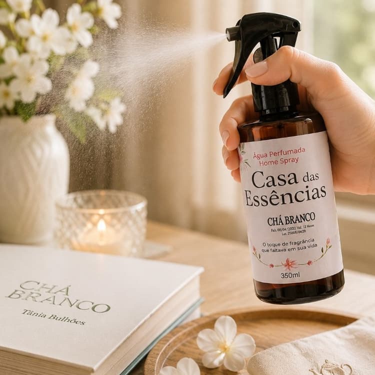 Home Spray Água de Lençol Água Perfumada 350ml Aromatizador Casa Aconchegante Cheirinho Casa Limpa Chá Branco Bamboo