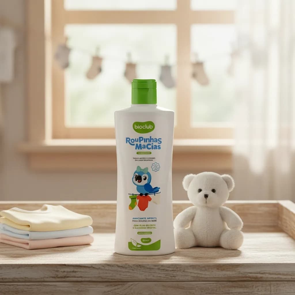 Amaciante Natural Concentrado Roupinhas Macias Baby 500ml - Bioclub para roupas infantis