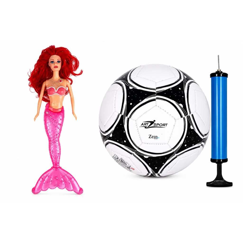 KIT COM 2 BRINQUEDOS(BONECA AMY SEREIA+BOLA DE FUTEBOL DE CAMPO N.5 68 CM)