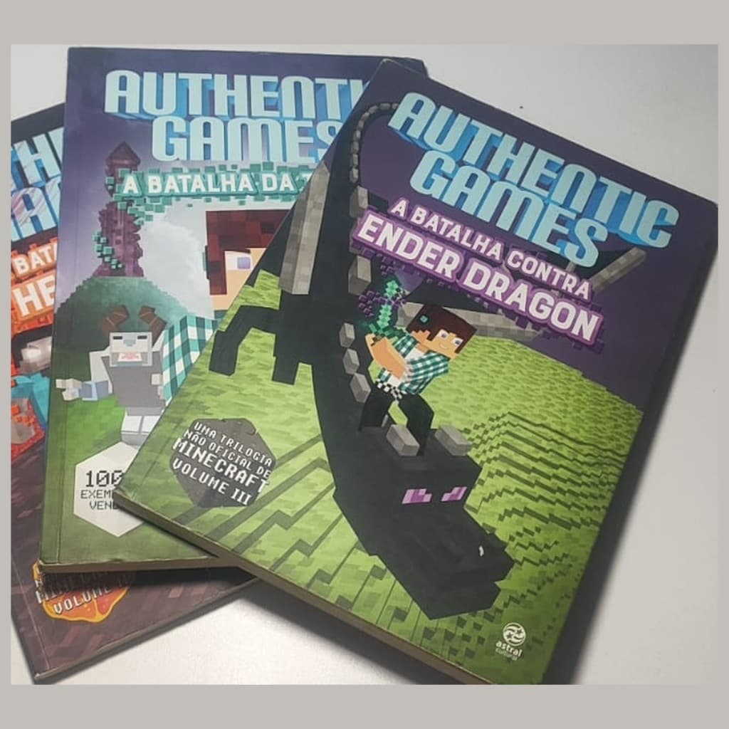 3 Livros Trilogia Authentic Games Minecraft Usado