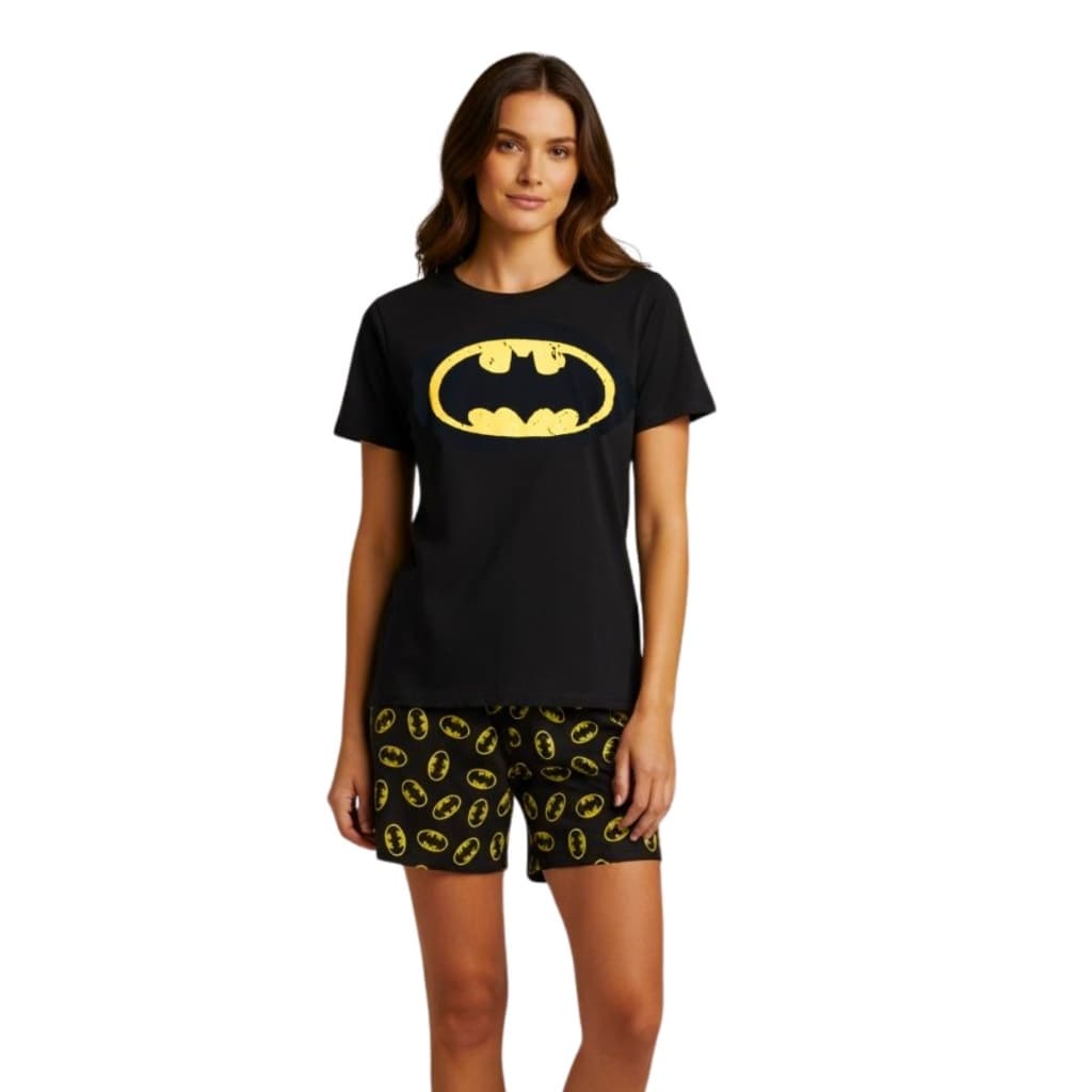 Pijama Feminino Baby Dool e Short Doll  Manga Curta Verão Confortável Personagens Promoção