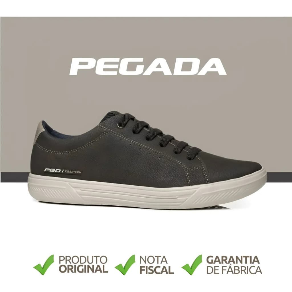 Tênis Sapatênis Pegada PGD Masculino Preto Leve Macio Calce Fácil Lançamento 172801
