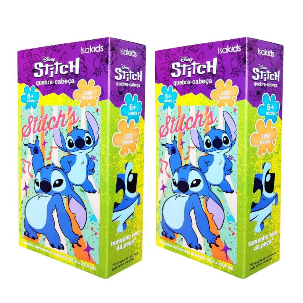 Kit 2 unidade Quebra Cabeça Lilo & Stitch 100 Peças  - Toyster Infantil Jogo Divertido