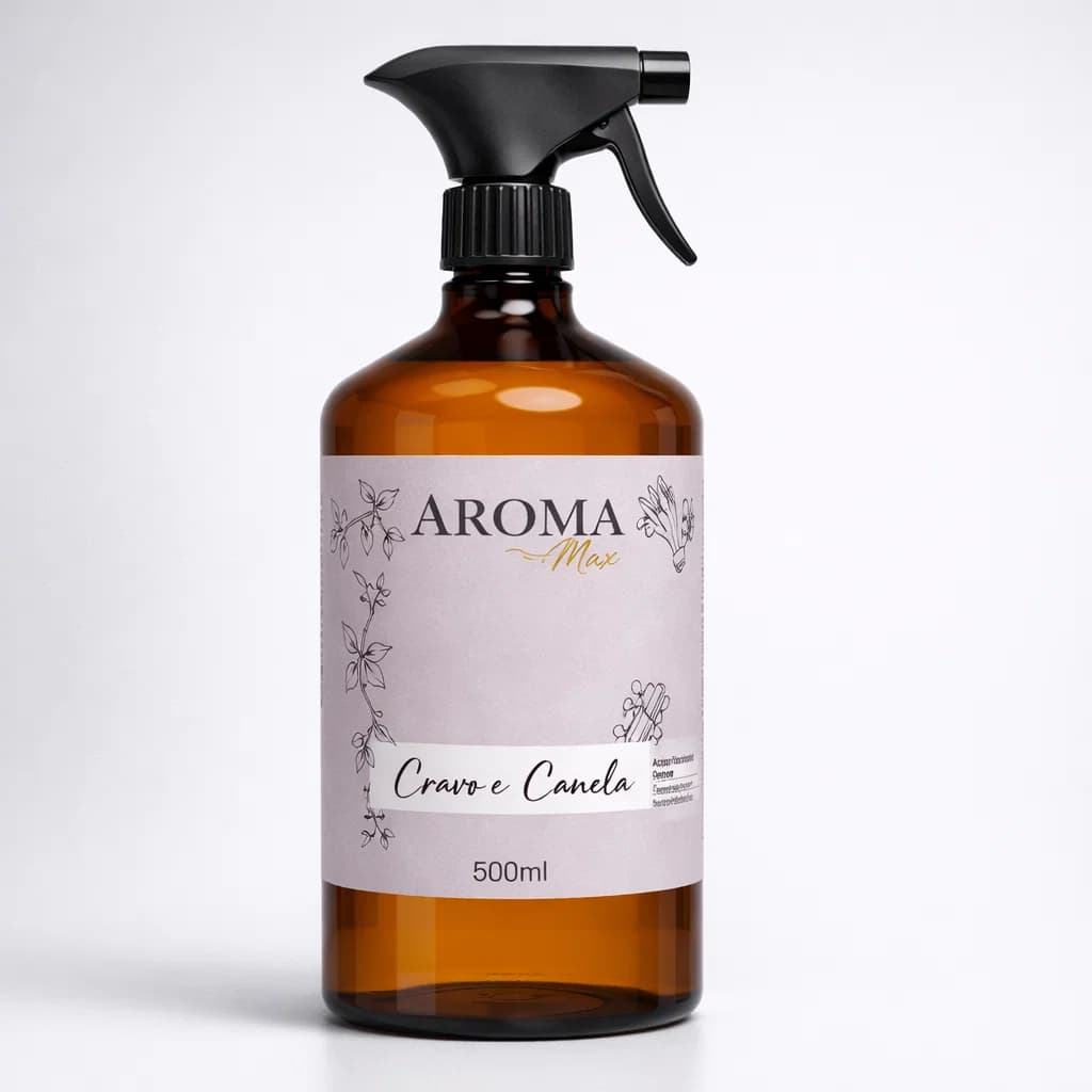 Água Perfumada Aroma Cravo E Canela Lençois Roupas 500ml Lojas Sacolas Presentes Com Borrifador