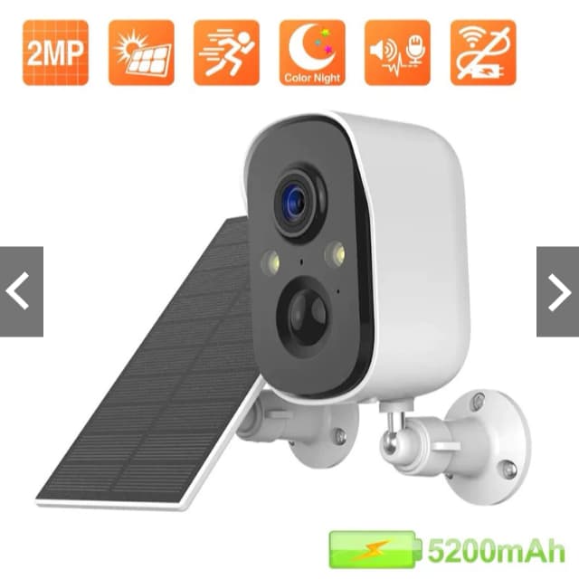 Câmera de segurança Com Painel Solar externa com Detecção de Movimento e Visão Noturna