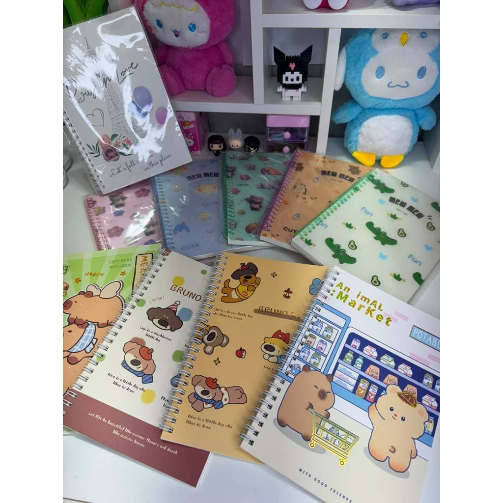 Kit Papelaria Fofa Caderno A5 + Canetas fofas