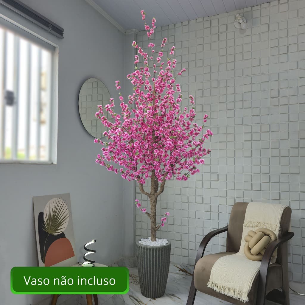 Árvore Cerejeira Pessegueira Branca Rosa Roxa Artificial  220cm Sem Vaso Decoração